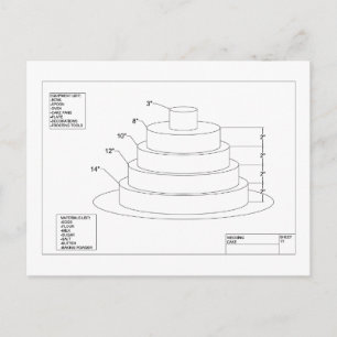 Architectural Wedding Cake Postcard