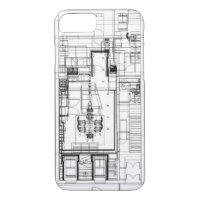 architectural wireframe floor plan