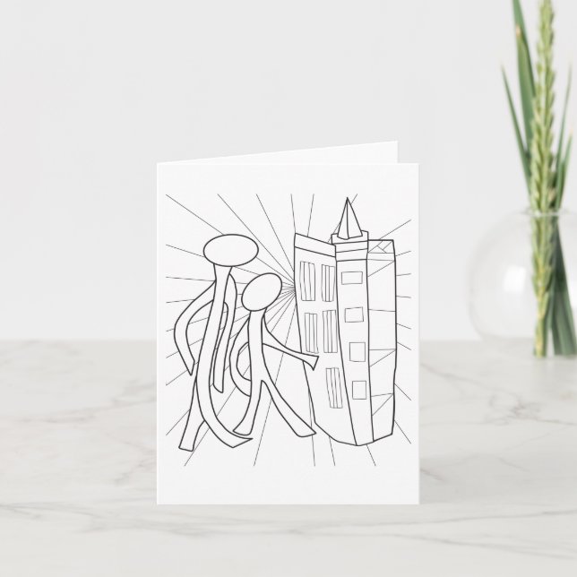Architecture Black and White Folded Greeting Card (Front)