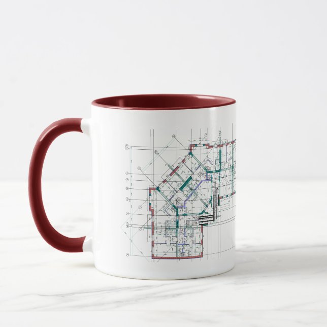 Architecture blueprint gift mug  (Left)