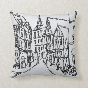Architecture Dinan, Brittany, France Cushion