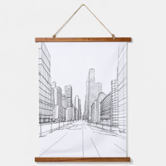Architecture Drawing Hanging Tapestry
