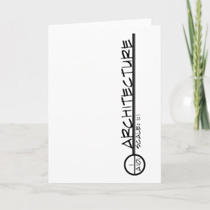 Architecture Drawing Title Greeting Card (dark)
