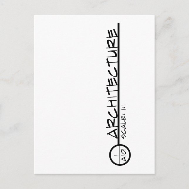 Architecture Drawing Title Postcard (dark) (Front)