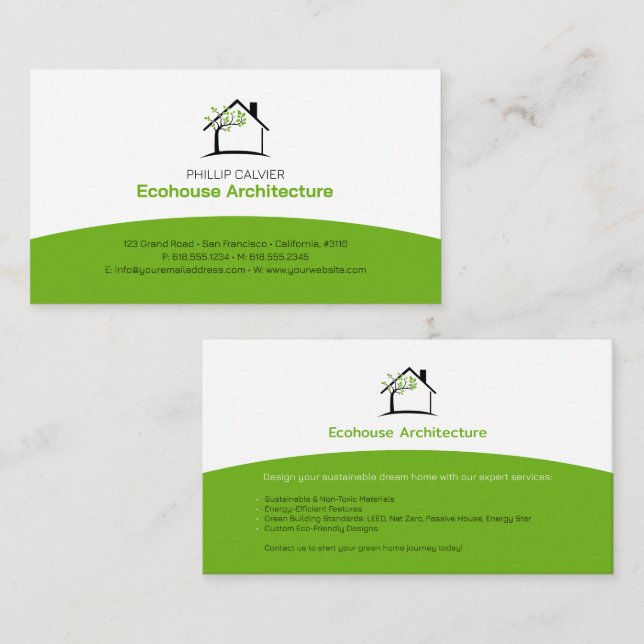 Architecture | Eco Home Architect Business Card (Front/Back)