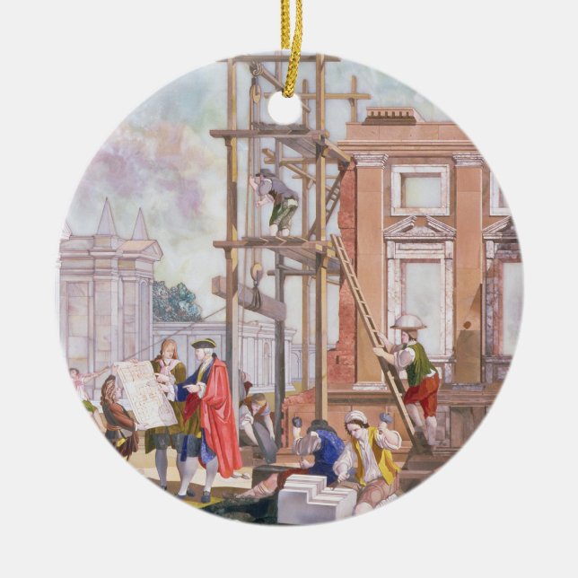 Architecture, from a series of four illustrating t ceramic tree decoration (Front)
