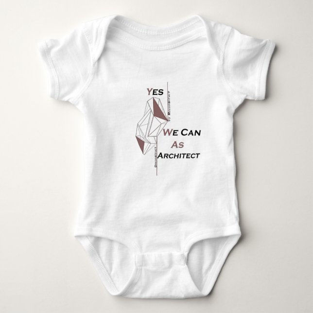 architecture, modern design, geometric art, black  baby bodysuit (Front)