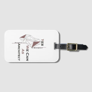 architecture, modern design, geometric art, black luggage tag