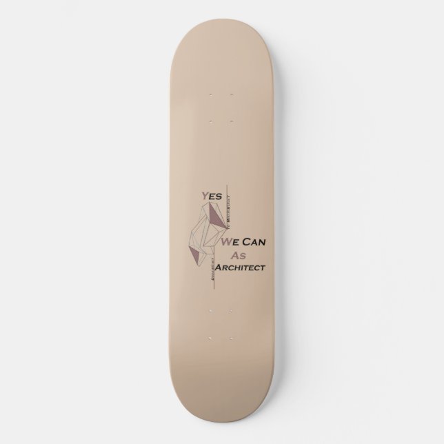 architecture, modern design, geometric art, black  skateboard (Front)