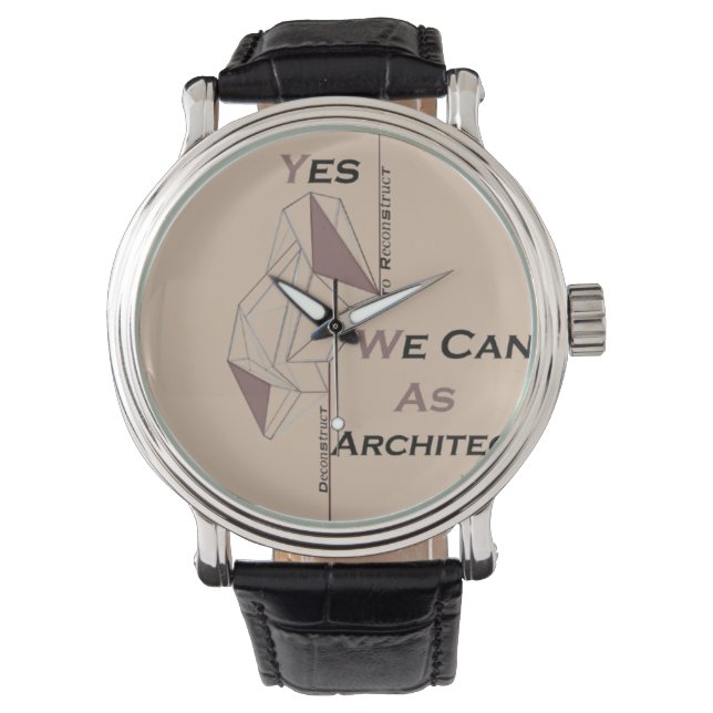 architecture, modern design, geometric art, black  watch (Front)