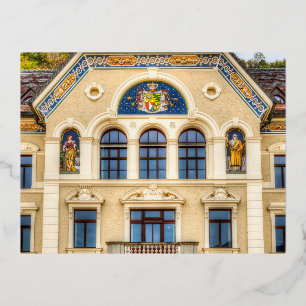 Architecture of Liechtenstein Foil Holiday Postcard