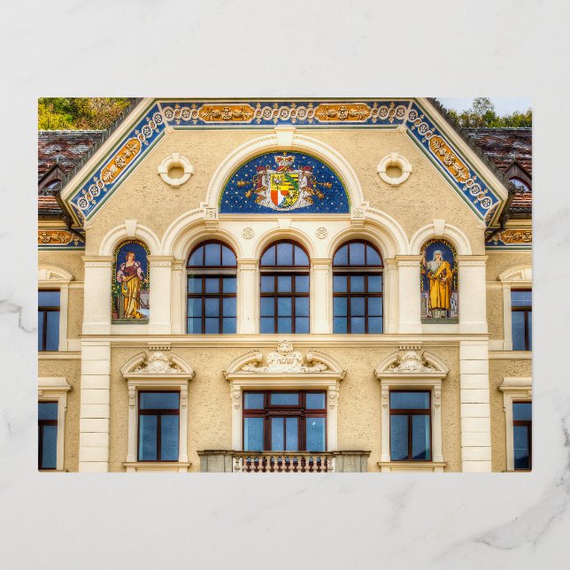 Architecture of Liechtenstein  Foil Holiday Postcard (Front)