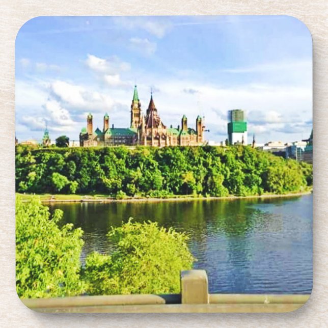 Architecture of Parliament Hill Ottawa. Buy Now Coaster (Front)