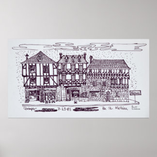 Architecture Rue St. Mathieu | Quimper, Brittany Poster