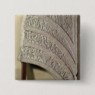 Architrave from a gateway, red sandstone, Mathura, 15 Cm Square Badge