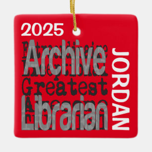 Archive Librarian Extraordinaire CUSTOM Ceramic Ornament