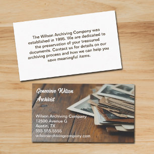 Archivist Company Vintage Photographs Archival Business Card
