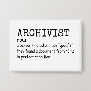 Archivist Definition Humour Button