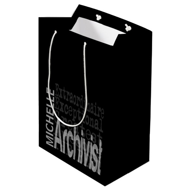 Archivist Extraordinaire CUSTOM Medium Gift Bag (Back Angled)