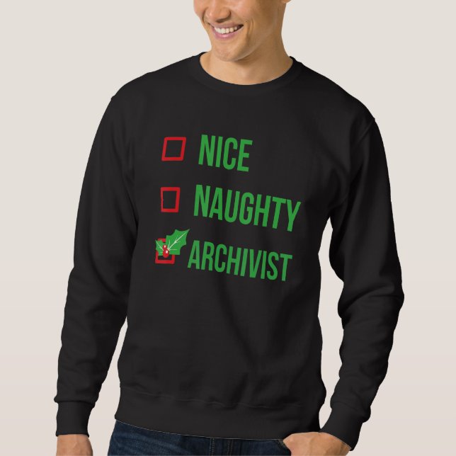 Archivist Funny Pajama Christmas Sweatshirt (Front)