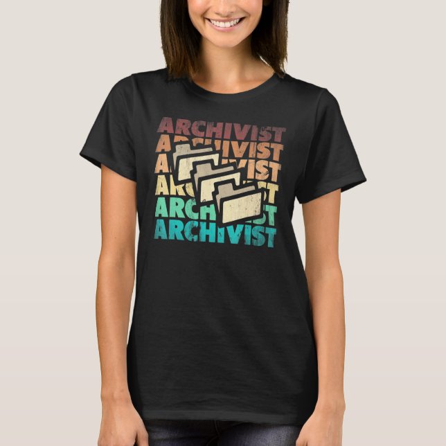 Archivist Library Technician Archivist Silhouette T-Shirt (Front)