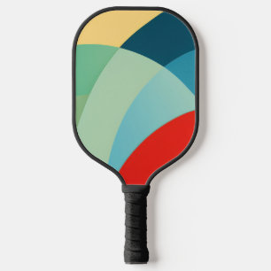 Arcing shapes in bright colours pickleball paddle