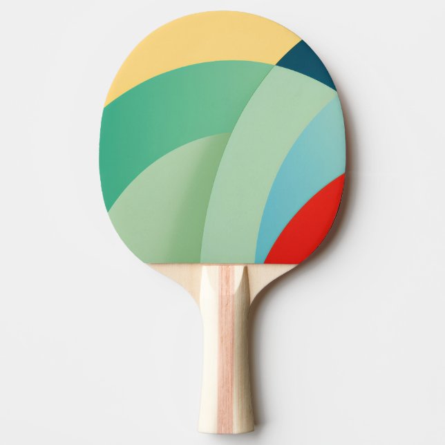 Arcing shapes in bright colours Ping Pong Paddle (Front)