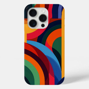 Arcing shapes in vivid colours iPhone 15 pro case