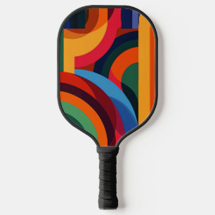 Arcing shapes in vivid colours pickleball paddle