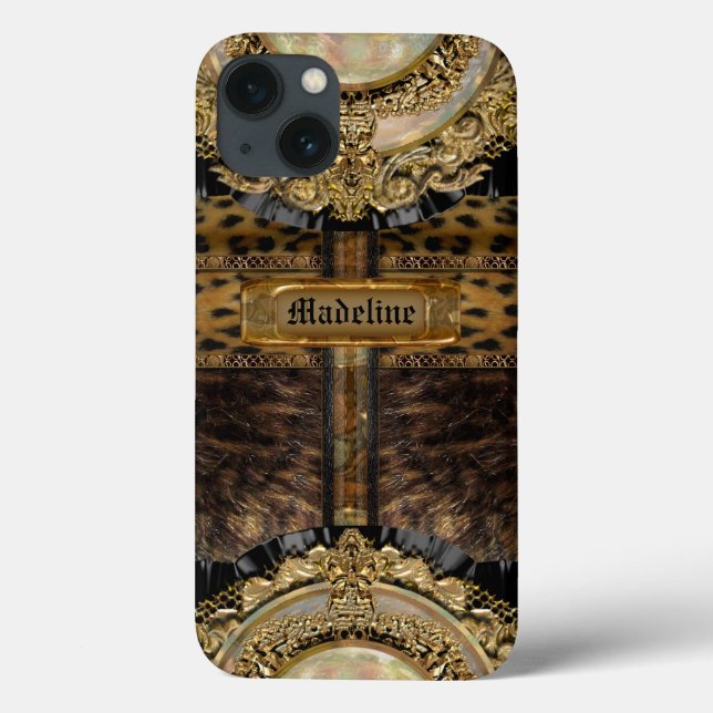 Arcos Leopard Monogram Tough Case-Mate iPhone Case (Back)