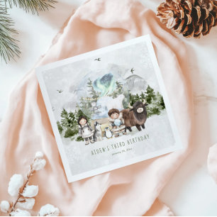 Arctic Adventure Birthday Party Napkin