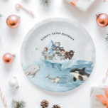 Arctic Adventure Birthday Party Paper Plate<br><div class="desc">Bring the magic of the Arctic to your child’s celebration with these Arctic Adventure Birthday Party Paper Plates! Featuring an adorable hand-drawn design of Eskimo friends, igloos, a playful orca, and other Arctic animals like narwhals and musk oxen, these plates are perfect for creating a fun and whimsical atmosphere. The...</div>