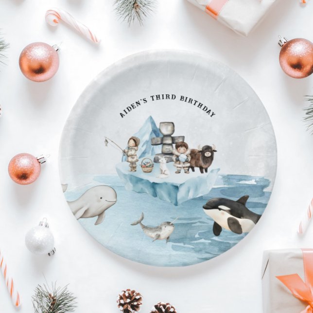 Arctic Adventure Birthday Party Paper Plate (Creator Uploaded)