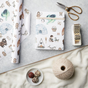 Arctic Adventure Northern Lights Wrapping Paper