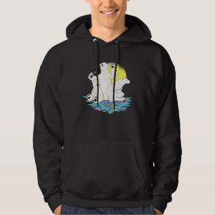 Arctic Animal  Cute Polar Bear Family Polar Bear Hoodie