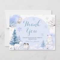 ARCTIC ANIMAL Snowflakes Trees Baby Shower