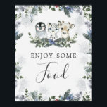 Arctic Animal Winter Onederland 1st Birthday Food Poster<br><div class="desc">Arctic Animal Winter Onederland 1st Birthday Food Sign</div>