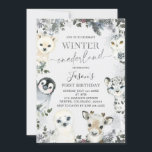Arctic Animal Winter Onederland First Birthday Invitation<br><div class="desc">Arctic Animal Winter Onederland First Birthday Invitation</div>