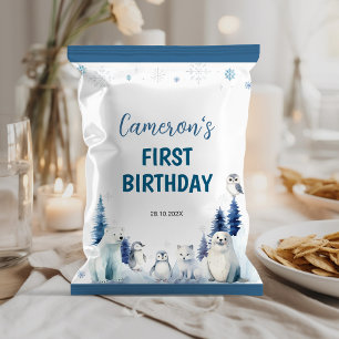 Arctic Animals 1st Birthday Chip Bag Wrapper