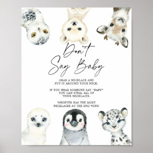 Arctic Animals Baby Shower Don't Say Baby Sign
