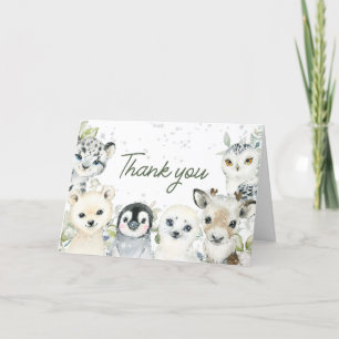 Arctic Animals Baby Shower Thank You Card