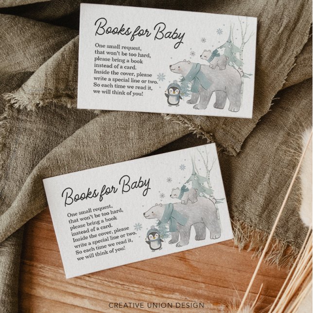 Arctic Animals Books for Baby Shower Card (Creator Uploaded)