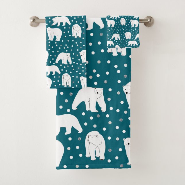 Arctic Animals Collection- Polar Bears  Bath Towel Set (Insitu)