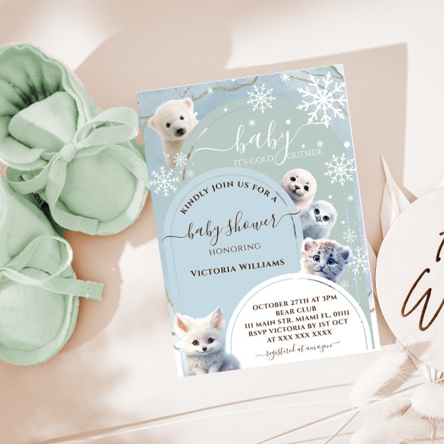 Arctic Animals Cute Baby Shower  Invitation (Creator Uploaded)