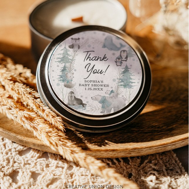 Arctic Animals Winter Baby Shower Stickers (Creator Uploaded)