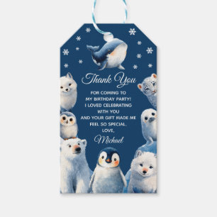 Arctic Animals Winter Kids' Birthday Thank You Gift Tags