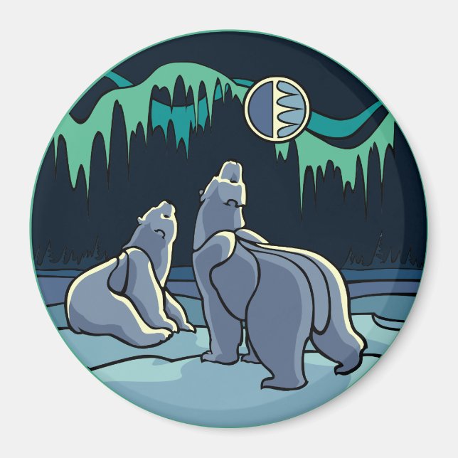 Arctic Art Fridge Magnet Polar Bear Art Gifts (Front)