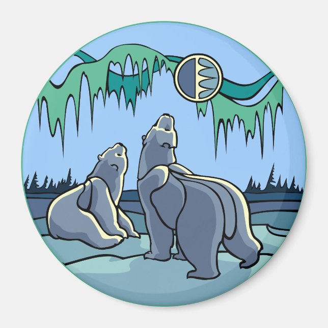 Arctic Art Fridge Magnet Polar Bear Art Gifts (Front)