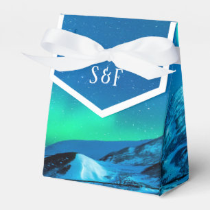 Arctic Aurora Northern Lights Wedding Favour Box