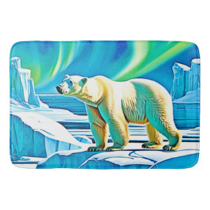 Arctic Bear Northern Lights Bath Mat